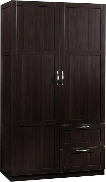 ROSIE Cinnamon Cherry Wooden Wardrobe Cabinet with Drawers – 40'' W