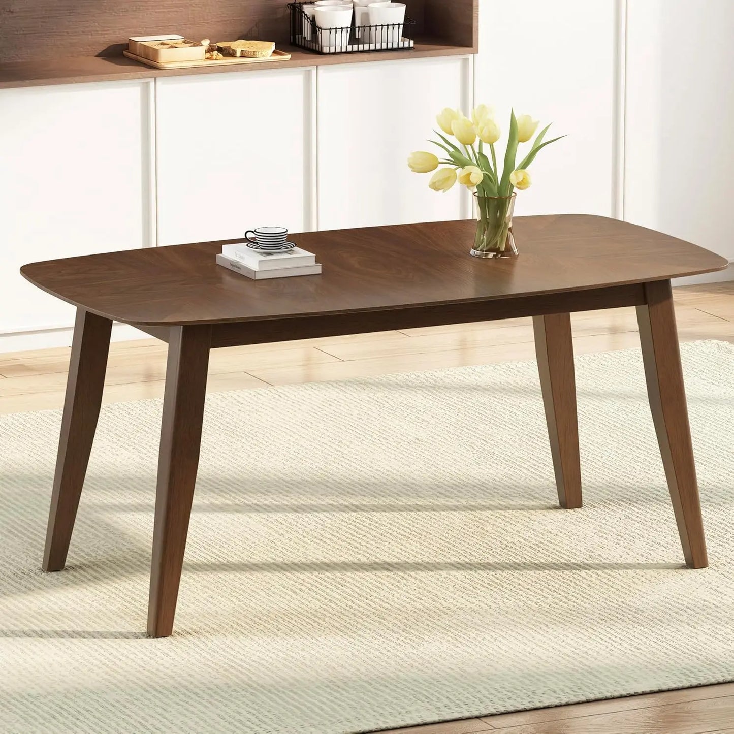 POPPY Darien Mid-Century Modern Rectangular Dining Table – 59.6" W