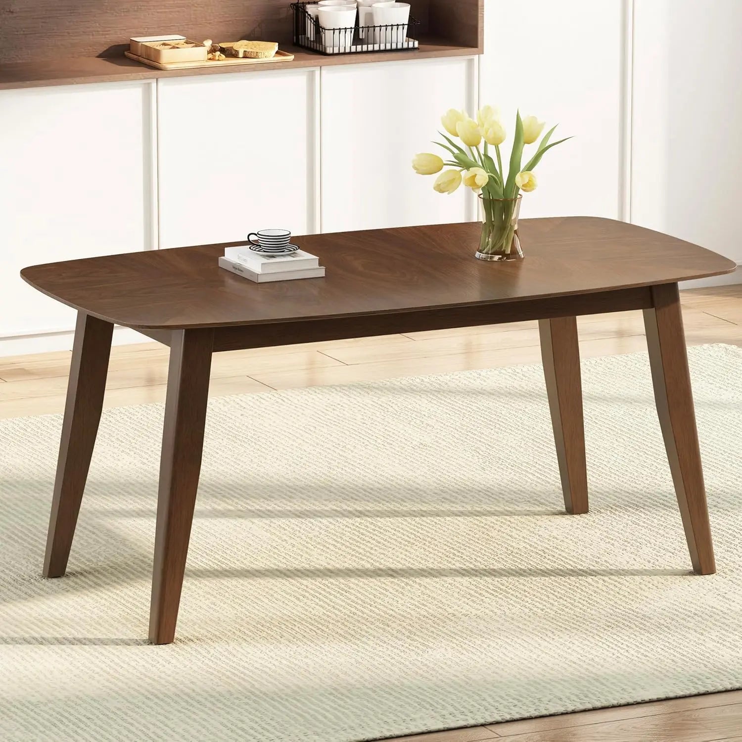 POPPY Darien Mid-Century Modern Rectangular Dining Table – 59.6" W