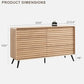 MILANI Mid-Century Modern 6-Drawer Fluted Wood Dresser – Wide Storage Chest | 54'' W