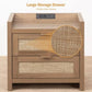WYNTER Wide Bedside Table with Type-C Charging, 2 Drawers & Open Shelf