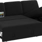 SEBASTIAN Modern Sectional Sofa with Chaise, USB, Pull-Out Bed & Storage - 80.5"