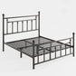 RUBY Vintage Metal Platform Bed Frame – Classic Design with Headboard & Footboard - 63''