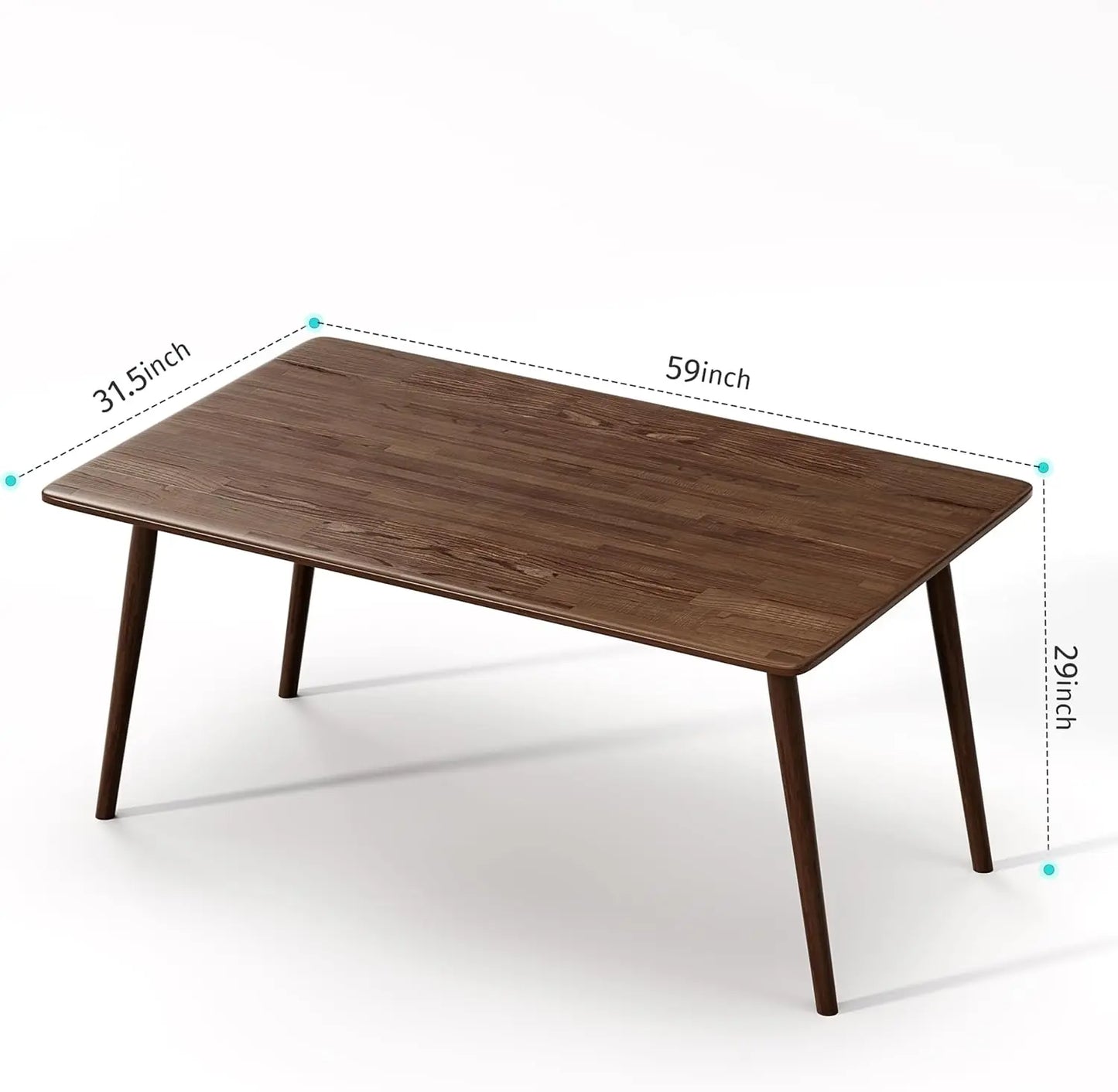MEGAN Modern Mid-Century Oak Rectangular Dining Table – 31.5"W