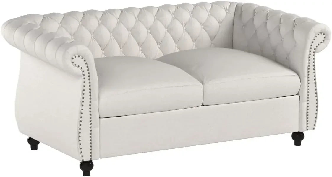 CHRISTOPHER Minimalist Modern Sofa – Upholstered Couch with Birch Frame - 61.75"