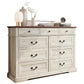 JULIANA Farmhouse 9-Drawer Wood Dresser - 53'' Wide Rustic Chest for Bedroom