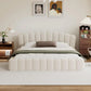 MELANIE Elegant Shell-Shaped Velvet Upholstered Queen Bed Frame - No Box Spring Needed