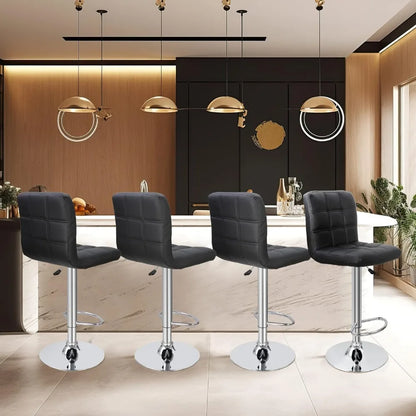 Set of 4 Adjustable Swivel Barstools