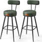 Bar Stools Set of 2, Counter Height Swivel Bar Stools with Back, Synthetic Leather with Stitching，25.6-Inch