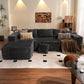 JAMESON Modern Plush Corduroy L-Shaped Cloud Sectional Sofa – Deep Seat Modular Couch | 105.7"W