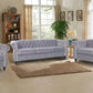 LYDIA Velvet Chesterfield Living Room Sofa Set – Club Chair, Loveseat & Sofa – 32" W