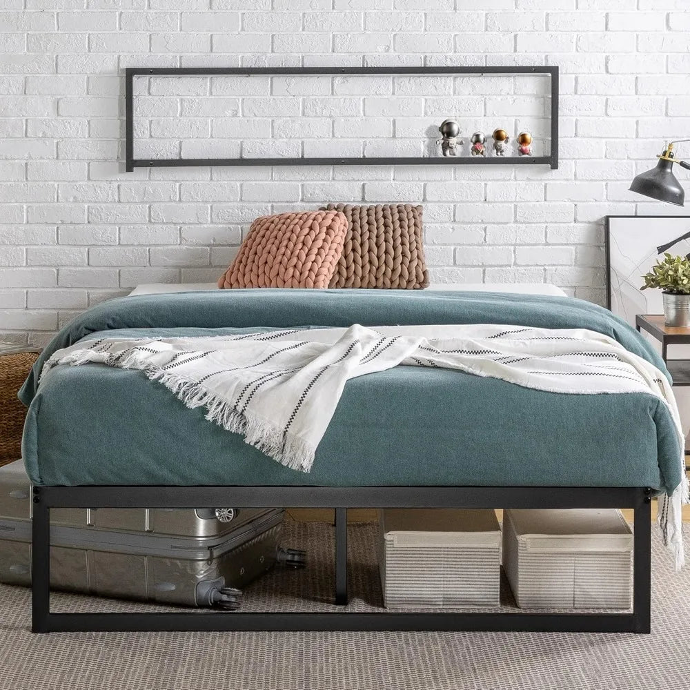 CAMILA  Abel 56.69'' Wide Minimalist Metal Platform Bed Frame – Queen Size Mattress Foundation