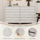 NOELLE Farmhouse 6-Drawer Rustic Wood Dresser - 54'' Wide Chest of Drawers for Bedroom