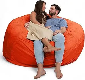 DANIELLA Sackura 6FT Suede Bean Bag Loveseat – Oversized Lounge Sofa Style | 63'' W