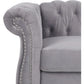 LYDIA Velvet Chesterfield Living Room Sofa Set – Club Chair, Loveseat & Sofa – 32" W