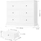 MARLEY Modern White 6 Drawer Dresser - Stylish Bedroom Storage 42.5''