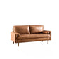 NOAH Mid-Century Loveseat Sofa – Suede Leather Couch - 70"