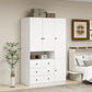 SARAI Modern 3-Door Wooden Wardrobe Armoire Closet Organizer
