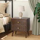 ANIYAH Vintage 19" Nightstand with 2 Drawers – Elegant Wooden Bedside Table for Bedroom & Living Room