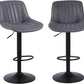 Bar Stools Set of 2, Swivel Counter Height Barstools with Back, Adjustable Faux PU Leather Bar Chairs, Modern Armless