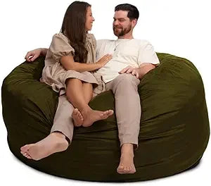 DANIELLA Sackura 6FT Suede Bean Bag Loveseat – Oversized Lounge Sofa Style | 63'' W