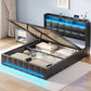 ESTHER Modern LED Storage Bed Frame with Charging Station - Queen Size 60''