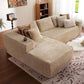 JAMESON Modern Plush Corduroy L-Shaped Cloud Sectional Sofa – Deep Seat Modular Couch | 105.7"W