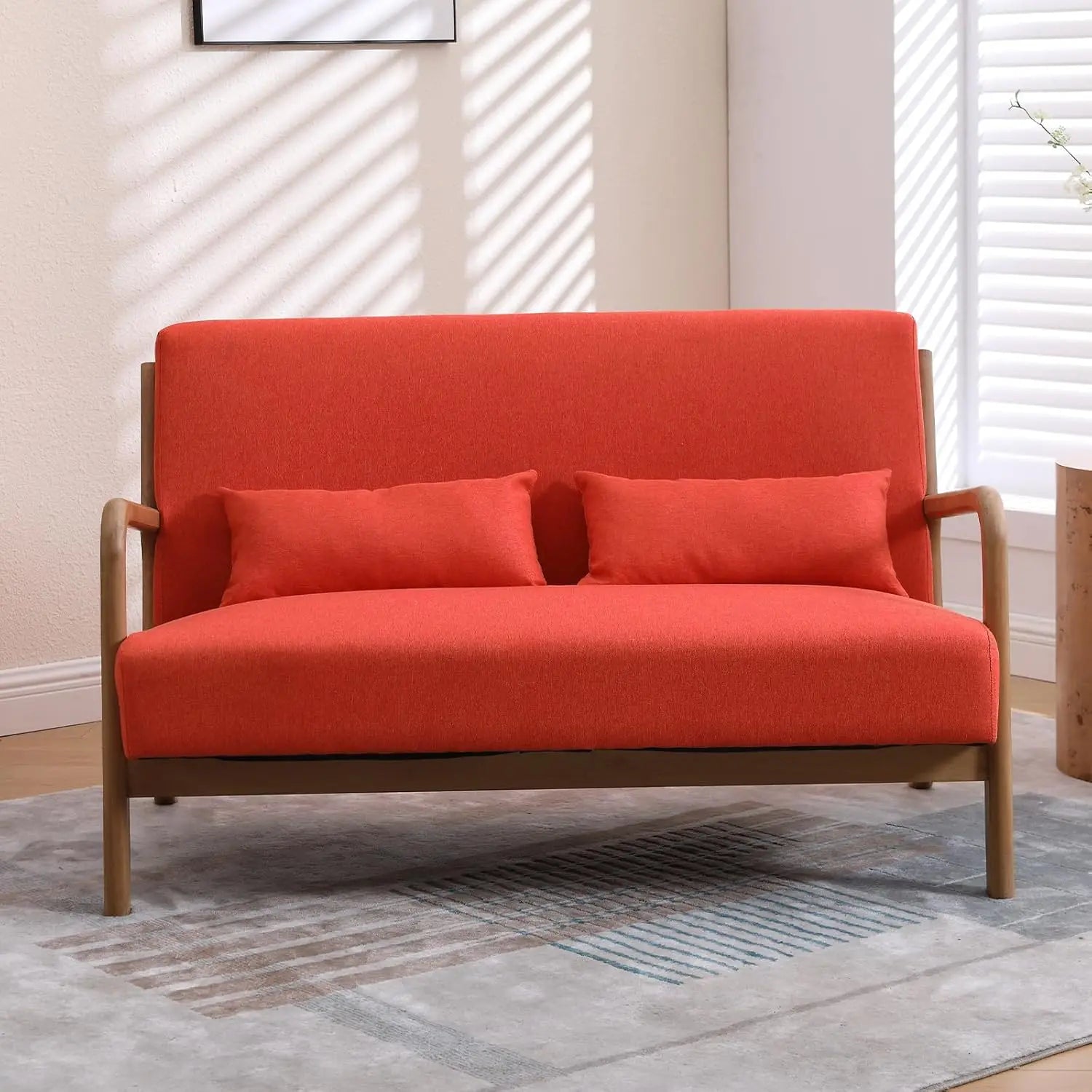 SAVANNAH Mid-Century Modern Loveseat Sofa – Upholstered 2-Seat Couch - 50"