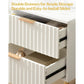 PHOENIX White Modern Fluted Nightstand with 2 Drawers - 24'' Wide