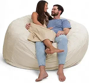DANIELLA Sackura 6FT Suede Bean Bag Loveseat – Oversized Lounge Sofa Style | 63'' W