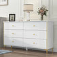 NOA Modern Geometric High Gloss 6-Drawer Dresser - 63"W