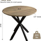 JOANNE Circle Kitchen Table with Metal Pedestal & Wooden Top Round Dining Table – 31.5"W