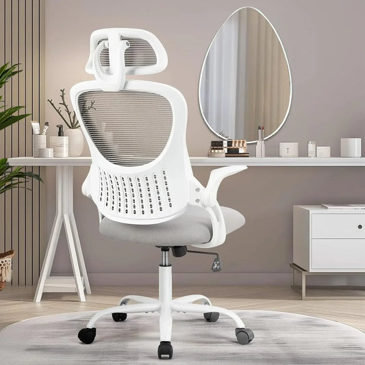 RUSSIA SMUG Ergonomic Office Chair - High-Back Mesh, Adjustable Headrest - 26.7" W