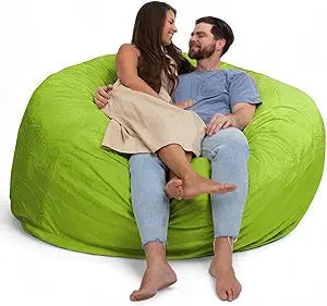 DANIELLA Sackura 6FT Suede Bean Bag Loveseat – Oversized Lounge Sofa Style | 63'' W