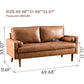 NOAH Mid-Century Loveseat Sofa – Suede Leather Couch - 70"