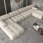 JORDAN Minimalist Modern U-Shaped Sectional Sofa, 6-Seater Velvet Couch – 138.6"