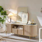 JEREMIAH TV Console with Faux Marble Top, Curved Profile Design - 70" W	