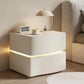 ARIYAH Modern LED Leather Nightstand with Drawers - 2-Drawer Bedside Table 22''
