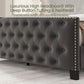 ALICE Luxury Wingback Velvet Upholstered Platform Bed Frame with Button Tufted Headboard