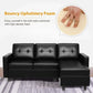 ISLA Minimalist Modern Faux Leather L-Shaped Sectional Sofa – Convertible Couch - 78.5"W