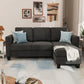 CALVIN Scandinavian Style Convertible L-Shaped Sectional Sofa – Linen Fabric Couch | 70.8"W