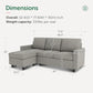 Convertible Sectional Sofa, L Shaped Couch with Linen Fabric, Reversible Couch for Small Space
