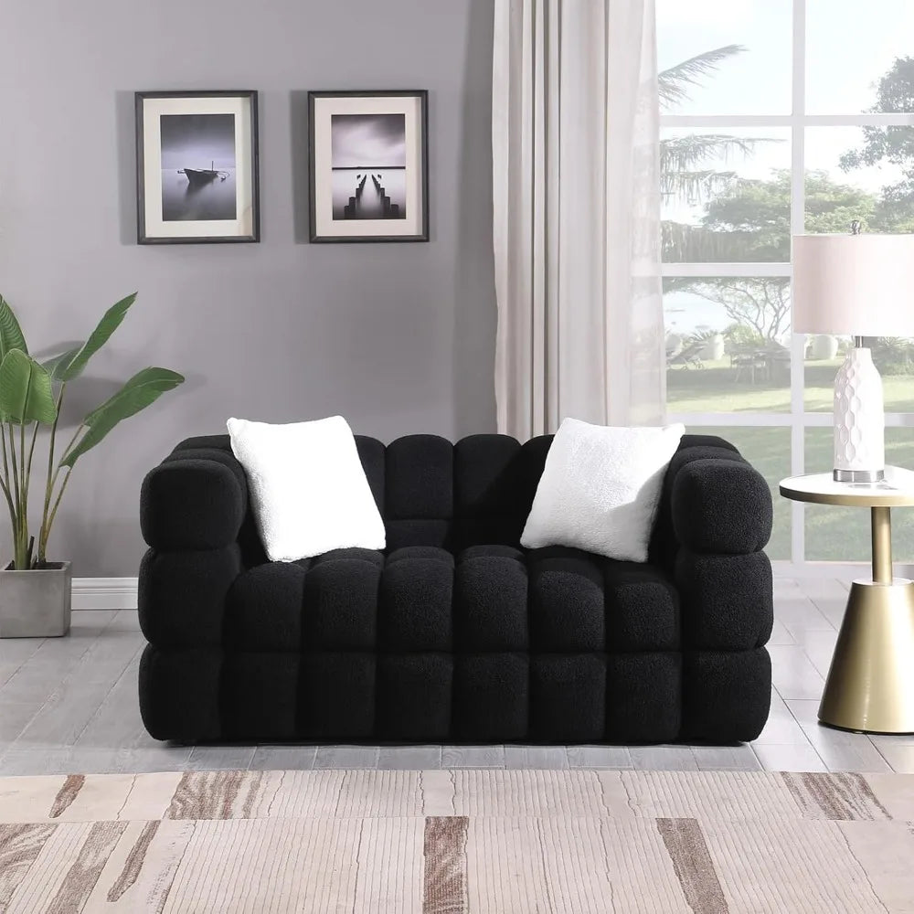 EVELYN Minimalist Modern Cloud Sofa – Comfy Boucle Sectional Couch - 84.3"