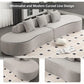 Minimalist Modern 4-Seater Curved Sectional Sofa – Terrycloth Fabric Couch – 130.5" Wide