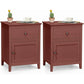 CELINE Modern Wooden Nightstand Set – 19" Wide Bedside Table with Drawer & Cabinet