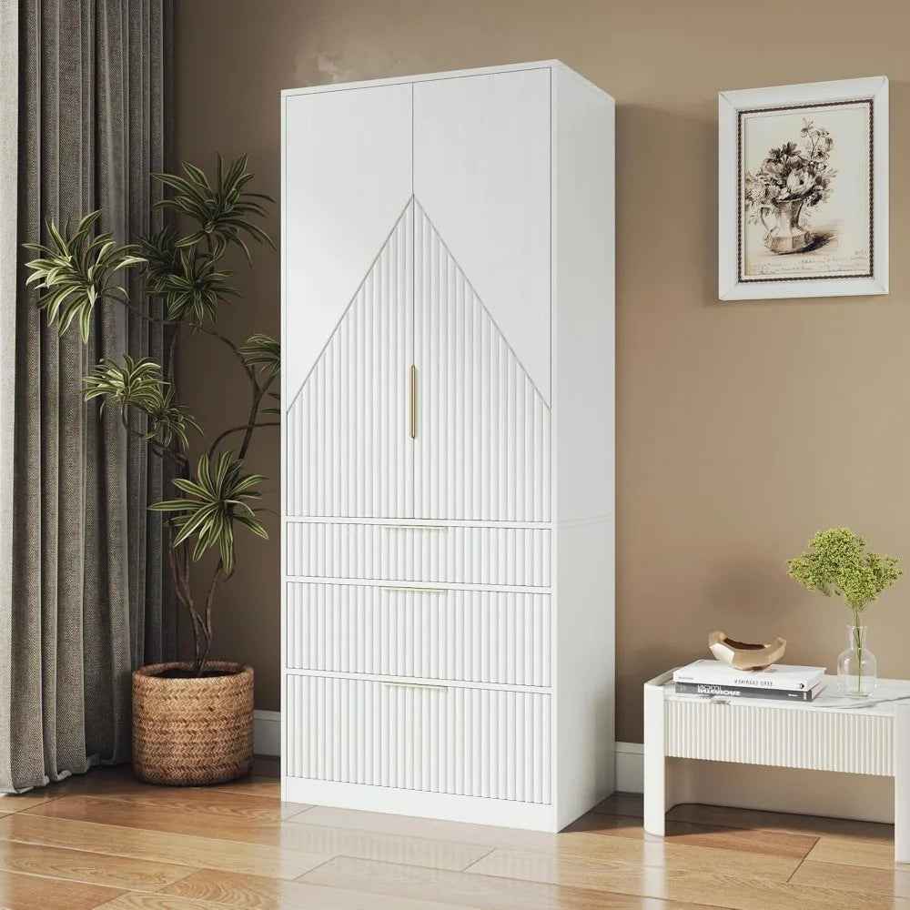 ANAYA Averra Fluted Modern Wardrobe Armoire Closet – 31.5"W