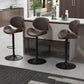 Bar Stools Set of 2 for Kitchen Counter, Adjustable Bar Height Chairs, Modern Swivel Barstools with Bentwood Seat