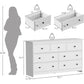BRYNLEE Modern Minimalist 55'' Wide 7-Drawer Wood Dresser with Gold Handles