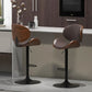 Bar Stools Set of 2 for Kitchen Counter, Adjustable Bar Height Chairs, Modern Swivel Barstools with Bentwood Seat