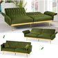 ELIJAH Modern Velvet Sofa Bed, Armrests & Backrests, Couch with 2 Pillows - 70"